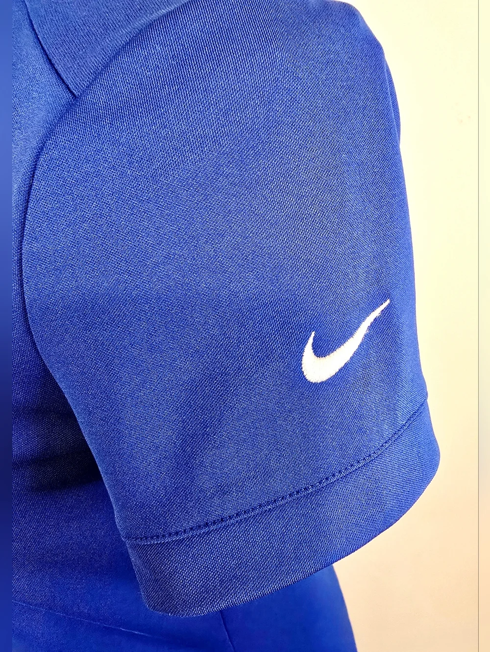 Nike Golf Dri-FIT Polo Blue Pegasus Logo Athletic Top Sz S Athleisure Dri-FIT